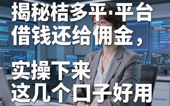 揭秘桔多多平台借钱还给佣金，实操下来这几个口子好用