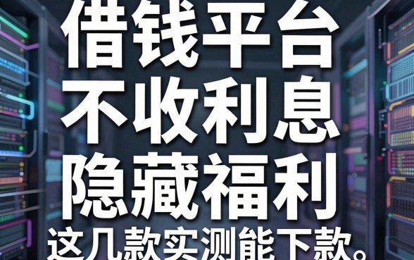 揭秘借钱平台不收利息的隐藏福利，这几款实测还能下款