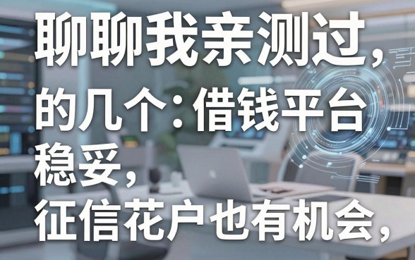 聊聊我亲测过的几个稳妥的借钱平台，征信花户也有机会