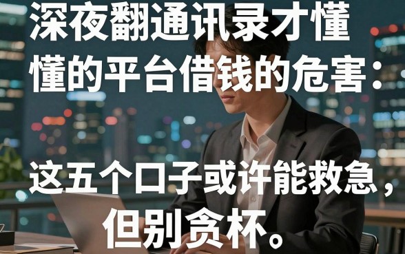 深夜翻通讯录才懂的平台借钱的危害：这五个口子或许能救急，但别贪杯