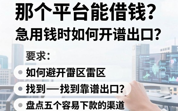 那个平台能借钱？急用钱时如何避开雷区找到靠谱出口？盘点五个容易下款的渠道