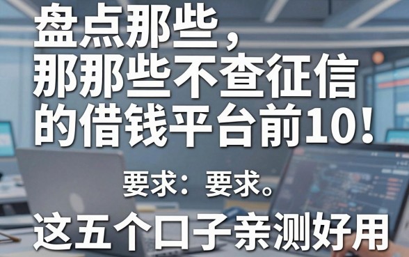 盘点那些不查征信的借钱平台前10，这五个口子亲测好用