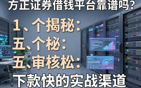方正证券借钱平台靠谱吗？揭秘五个审核松、下款快的实战渠道