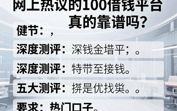 网上热议的100借钱平台真的靠谱吗？深度测评五大热门口子