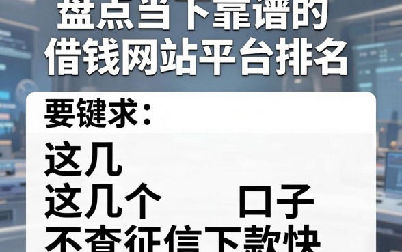 盘点当下靠谱的借钱网站平台排名，这几个口子不查征信下款快