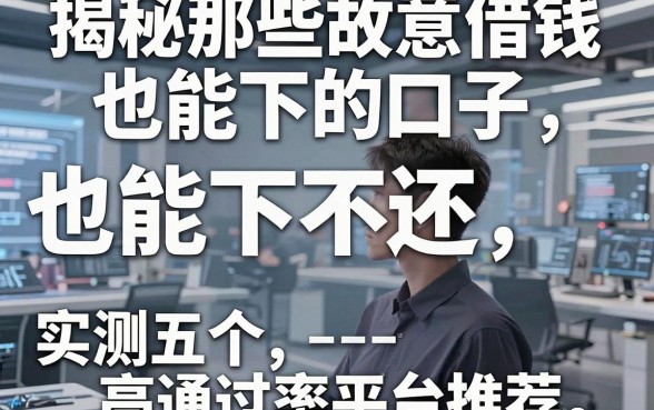 揭秘那些故意借钱不还也能下的口子，实测五个高通过率平台推荐