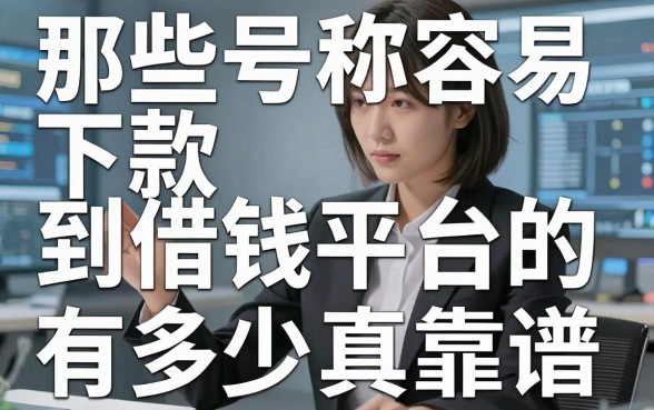那些号称容易下款借钱平台的，到底有多少是真靠谱？