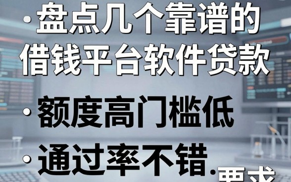 盘点几个靠谱的借钱平台软件贷款，额度高门槛低，通过率不错