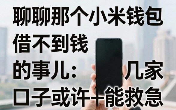 聊聊那个小米钱包借不到钱的事儿，这几家口子或许能救急