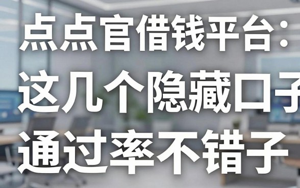 揭秘点点官方借钱平台：这几个隐藏口子通过率不错