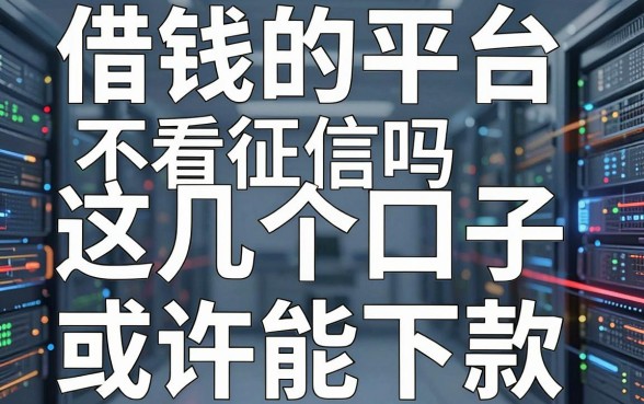 揭秘借钱的平台不看征信吗，这几个口子或许能下款