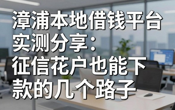 漳浦本地借钱平台实测分享：征信花户也能下款的几个路子
