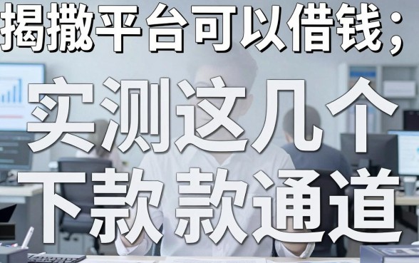 揭秘撒平台可以借钱，实测这几个下款通道