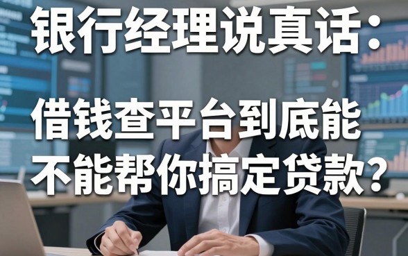 银行经理说真话：借钱查平台到底能不能帮你搞定贷款？