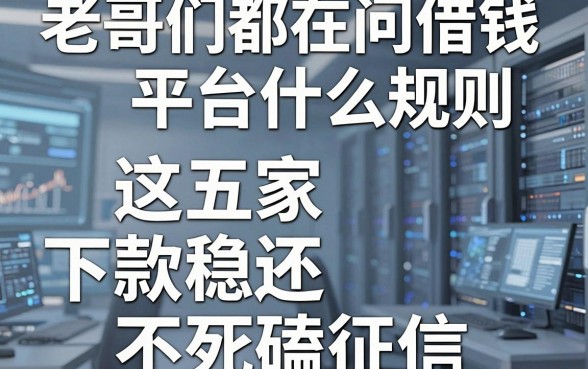 老哥们都在问借钱平台什么规则，这五家下款稳还不死磕征信