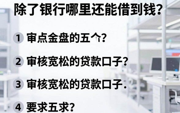 除了银行哪里还能借到钱？盘点五个审核宽松的贷款口子