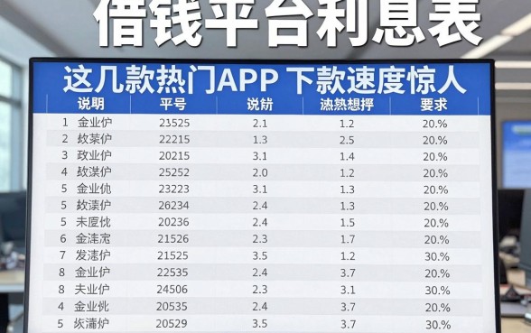 揭秘借钱平台利息表：这几款热门APP下款速度惊人