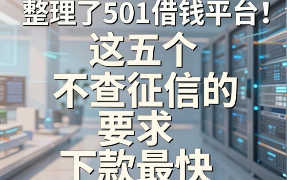 整理了501个借钱平台，这五个不查征信的下款最快