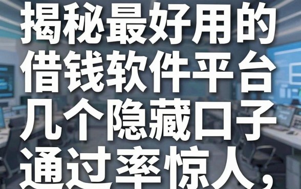 揭秘最好用的借钱软件平台，这几个隐藏口子通过率惊人