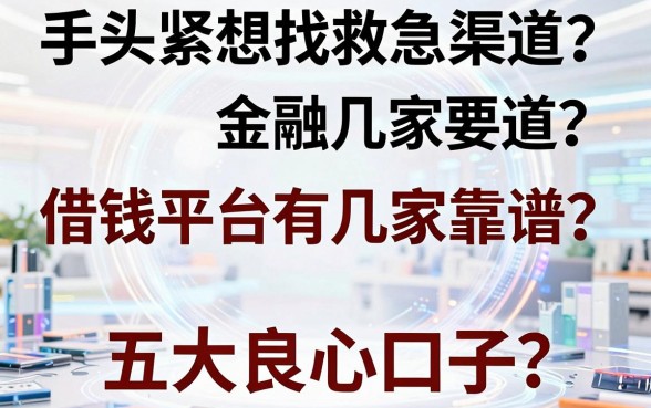 手头紧想找救急渠道？借钱平台有几家靠谱？盘点五大良心口子