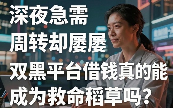 深夜急需周转却屡屡碰壁？双黑平台借钱真的能成为救命稻草吗？哪些渠道既安全又靠谱？