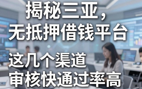 揭秘三亚无抵押借钱平台，这几个渠道审核快通过率高