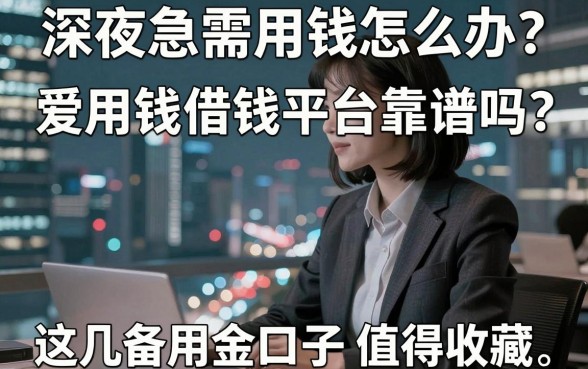 深夜急需用钱怎么办？爱用钱借钱平台靠谱吗？这几款备用金口子值得收藏
