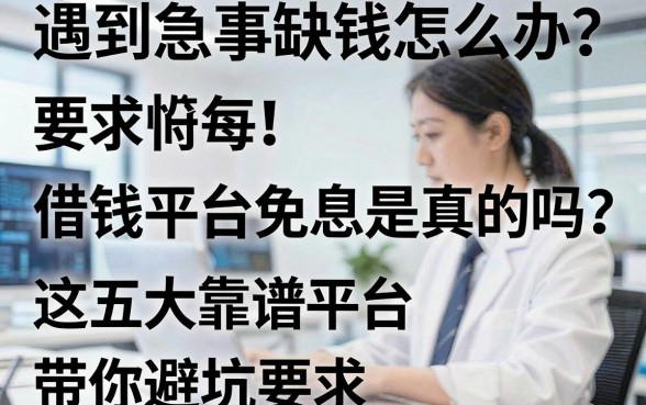 遇到急事缺钱怎么办?借钱平台免息是真的吗?这五大靠谱平台带你避坑