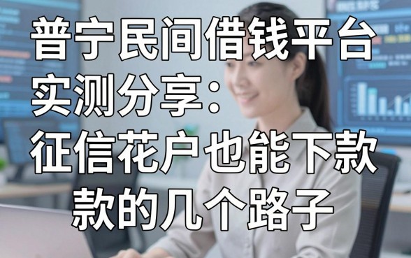普宁民间借钱平台实测分享：征信花户也能下款的几个路子
