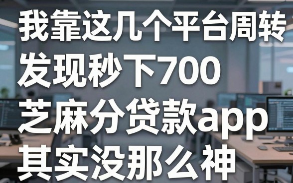 我靠这几个平台周转，发现秒下700芝麻分贷款app其实没那么神