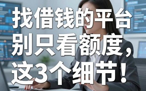 找借钱的平台别只看额度，这3个细节才是关键