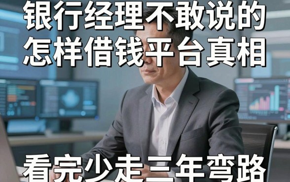 银行经理不敢说的怎样借钱平台真相，看完少走三年弯路
