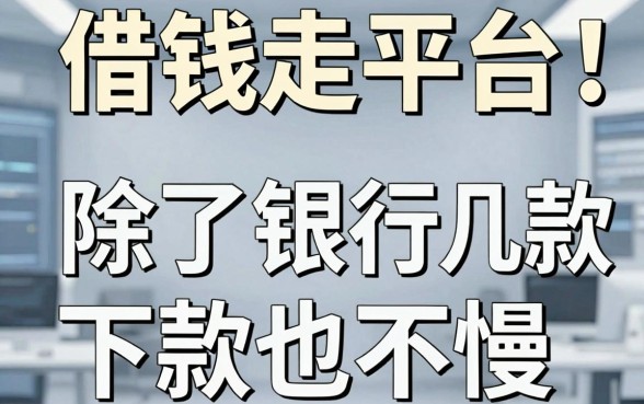 揭秘借钱走平台：除了银行这几款下款也不慢