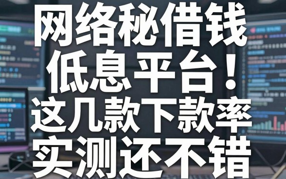 揭秘网络借钱低息平台：这几款下款率实测还不错