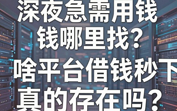 深夜急需用钱哪里找？啥平台借钱秒下真的存在吗？揭秘五大靠谱口子