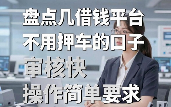 盘点几个借钱平台不用押车的口子，审核快操作简单