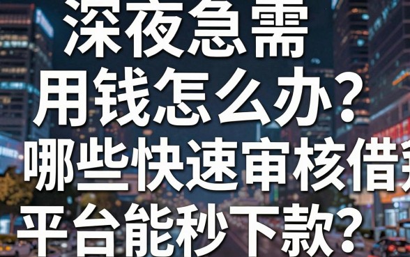 深夜急需用钱怎么办？哪些快速审核借钱平台能秒下款？这篇避坑指南请收好！