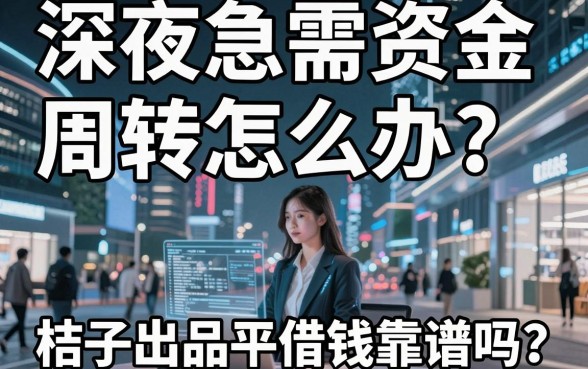 深夜急需资金周转怎么办？桔子出品平台借钱靠谱吗？这篇攻略为你深度解析