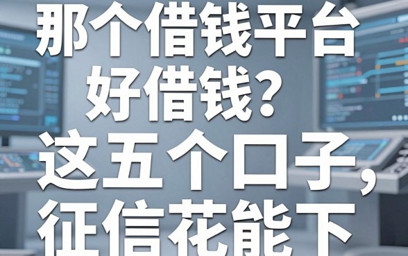 那个借钱平台好借钱？老哥亲测这五个口子，征信花也能下