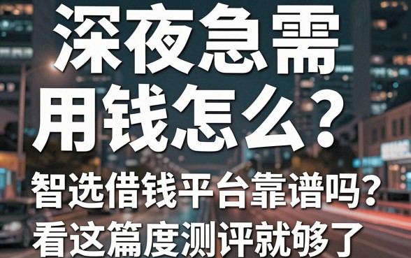 深夜急需用钱怎么办？智选借钱平台靠谱吗？看这篇深度测评就够了