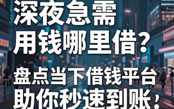 深夜急需用钱哪里借？盘点当下借钱平台哪个最快，这五款神器助你秒速到账！