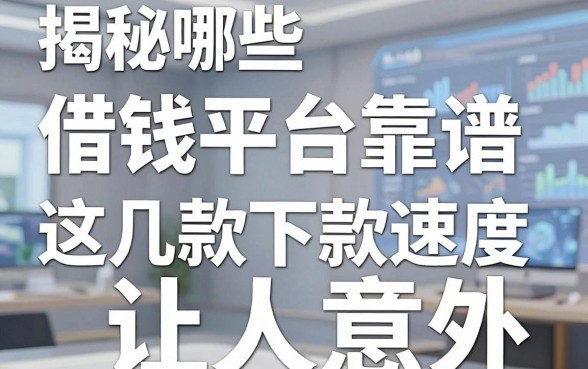 揭秘哪些借钱平台靠谱，这几款下款速度让人意外