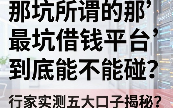 避坑指南：那些所谓的“最坑借钱平台”到底能不能碰？行家实测五大口子揭秘