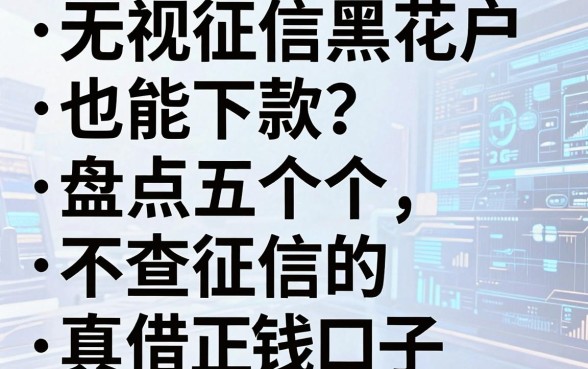 无视征信黑花户也能下款？盘点五个真正不查征信的借钱口子