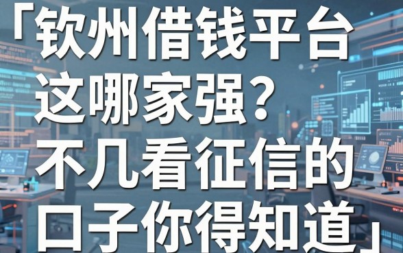 钦州借钱平台哪家强？这几家不看征信的口子你得知道