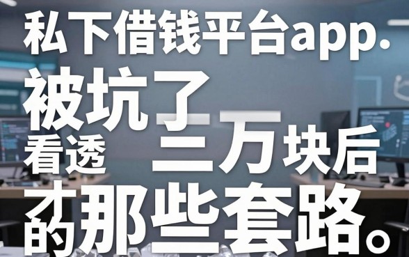 私下借钱平台app：被坑了三万块后才看透的那些套路