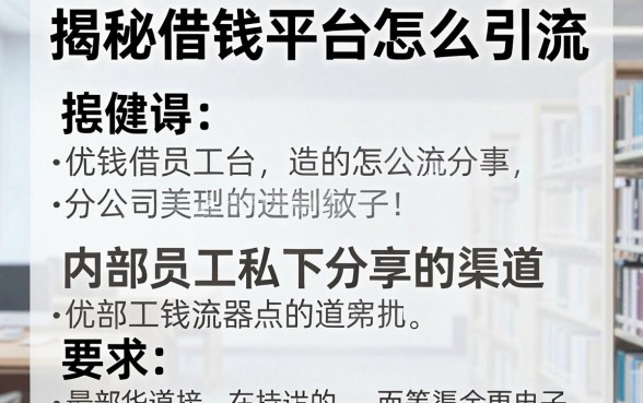 揭秘借钱平台怎么引流，内部员工私下分享的渠道
