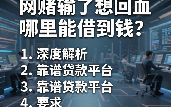 网赌输了想回血哪里能借到钱？深度解析五个靠谱贷款平台
