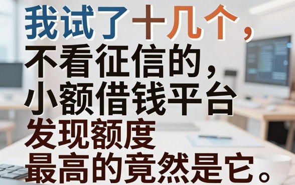 我试了十几个不看征信的小额借钱平台，发现额度最高的竟然是它