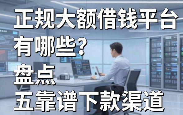 正规大额借钱平台有哪些？盘点五个靠谱下款渠道